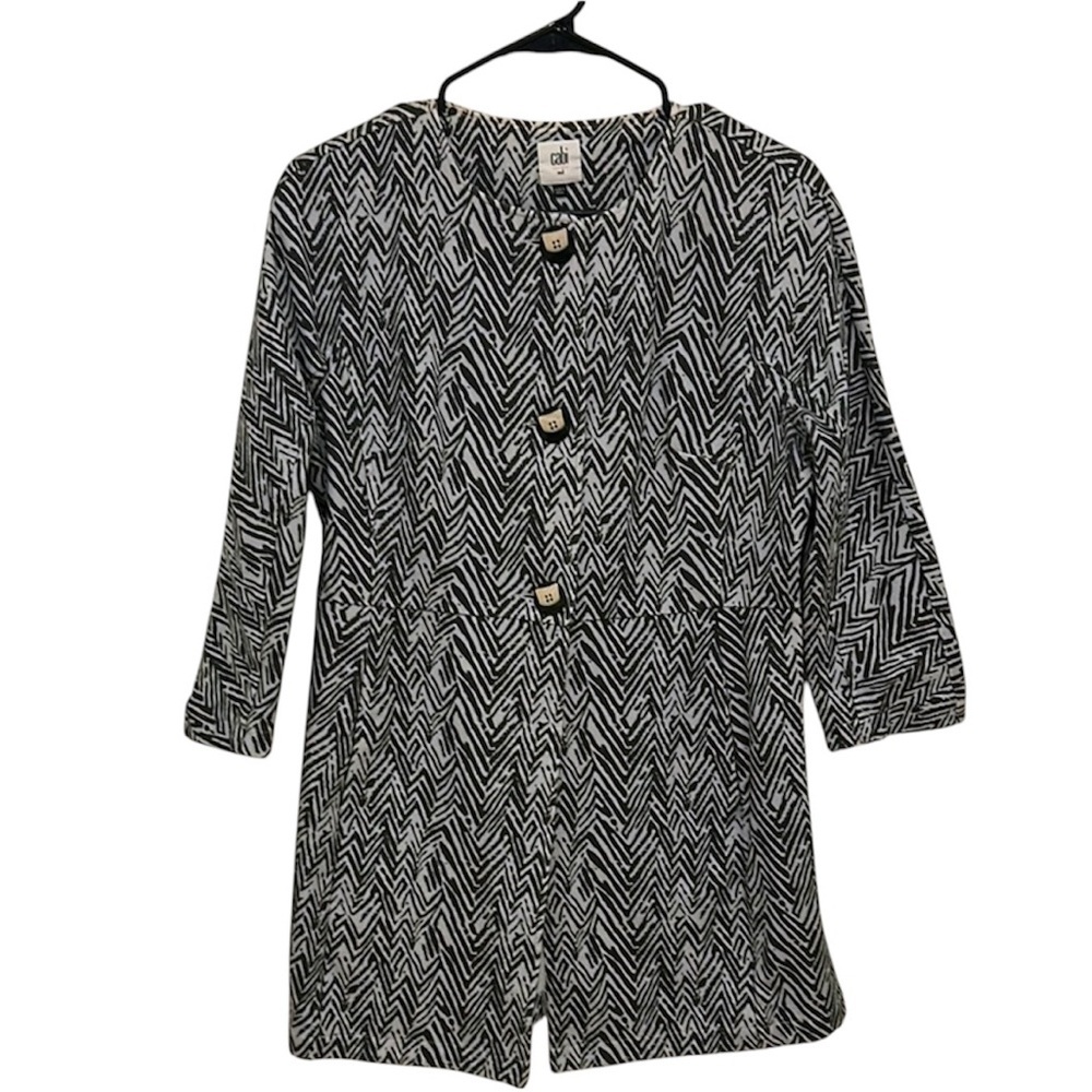 Cabi Gray and White Blazer Cardigan Size MEDIUM
